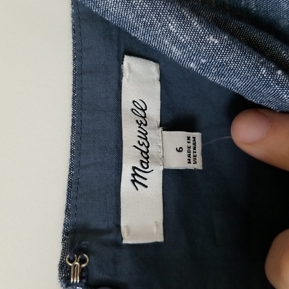 Madewell Chambray Tie-Front Cutout Cami Dress - Size 6 - Picture 7 of 13